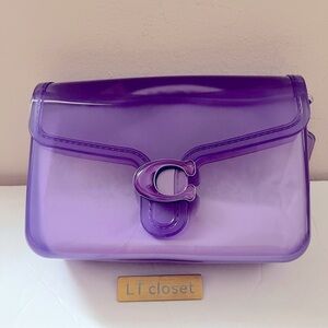 NWT Coach Jelly Tabby Bag Bright Grape Purple CH748 Clear Crossbody Wristlet